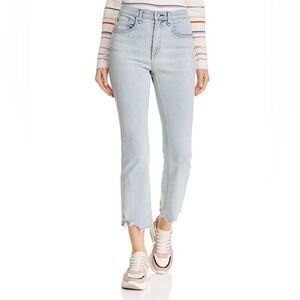 Rag & Bone Hana Destroyed Hem Cropped Flare Jeans Size 24
